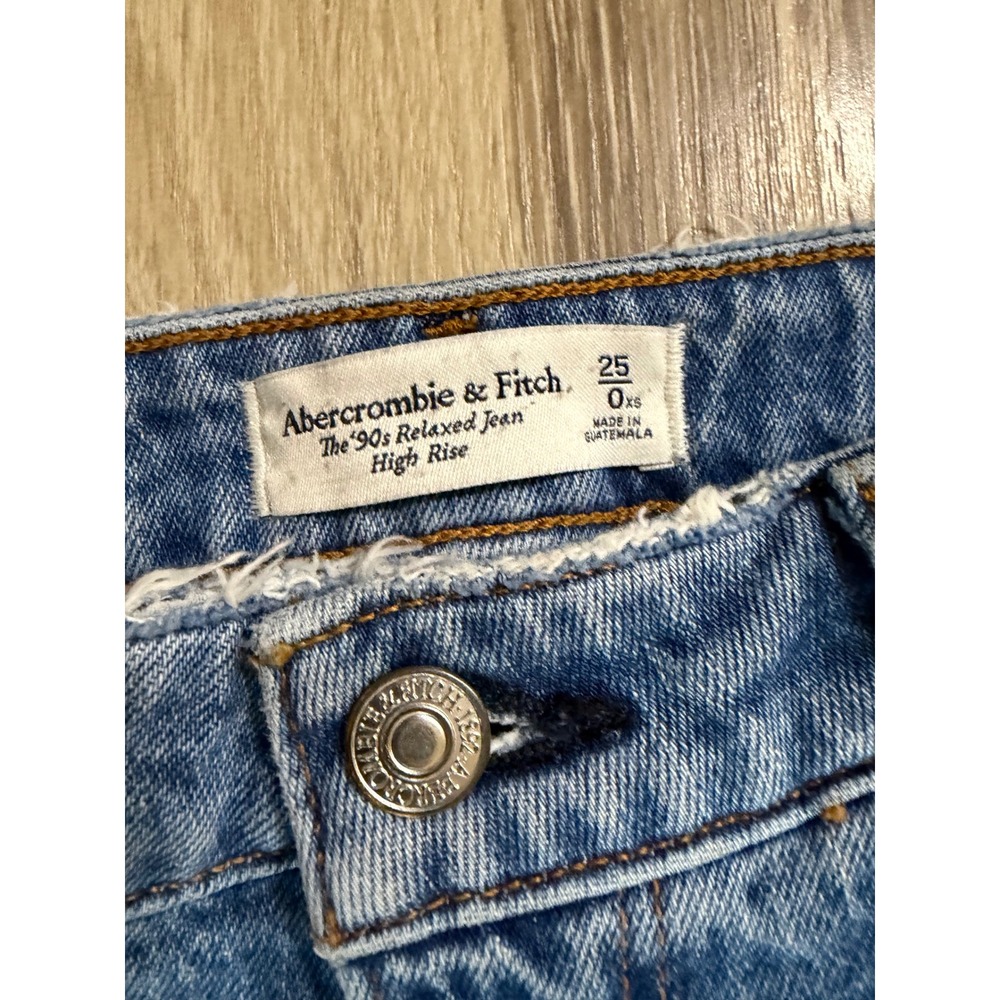 Abercrombie & Fitch Jeans Curve Love 90s Relaxed High Rise Blue Sz 25 (25x26) - Picture 3 of 13